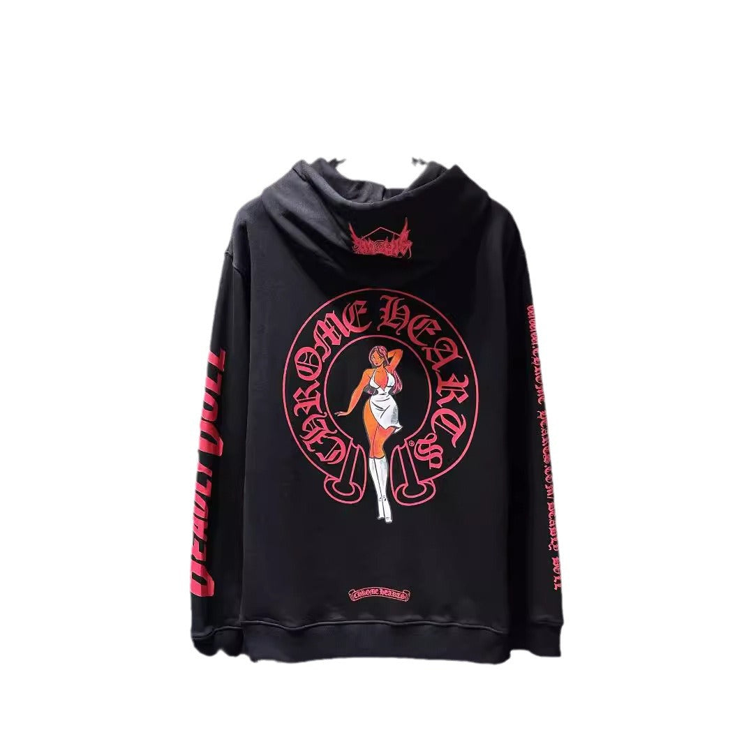 Chrome Heart Hoodie Crowe High Street Trendy Pullover Hooded Sweater