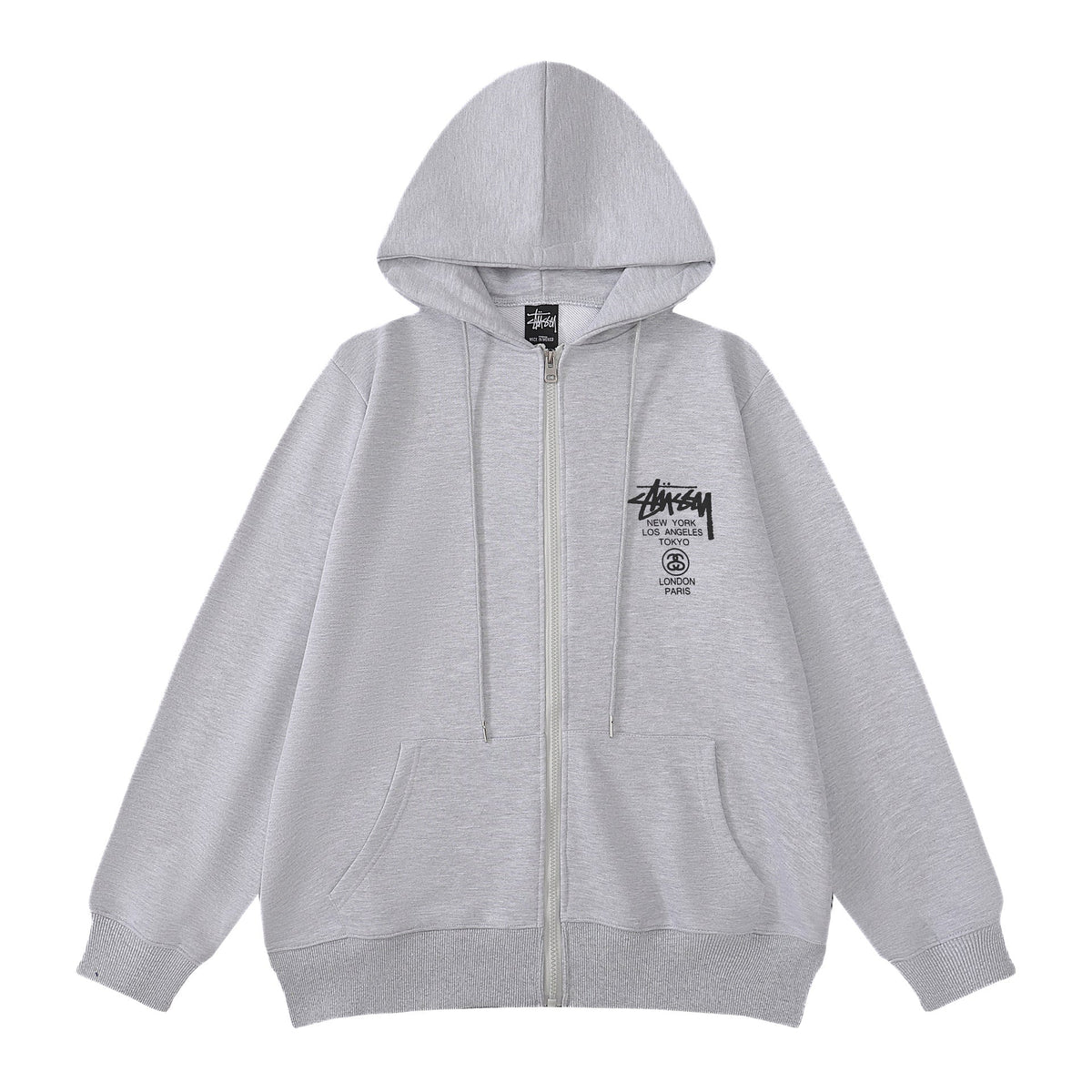 Stussy Hoodie Embroidered Fleece Fashion Cardigan Zip Hoodie
