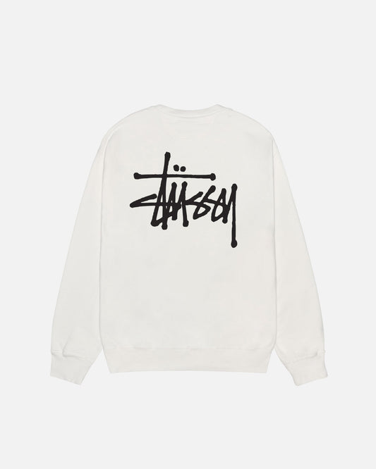 BASIC WHITE Stussy CREW PIGMENT DYED