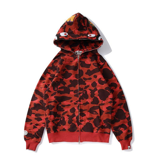 Bathing Ape Hoodie Autumn and Winter Women Teenagers Cotton Printed Camouflage Brushed Hoody Hoodie