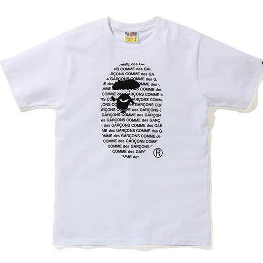 Bathing Ape T-Shirt Letter Ape Head Printed Cotton Short Sleeve T-shirt