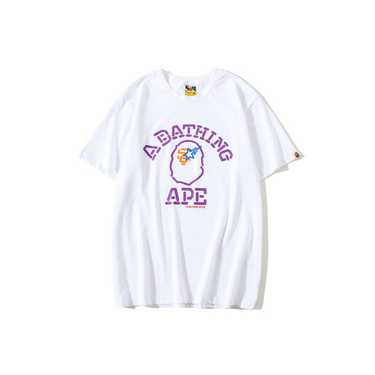 Bathing Ape T-Shirt Purple Ape Head XINGX Lightning T-shirt Male and Female Couples Wear