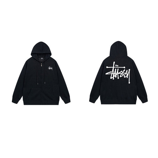 Stussy Hoodie Zip-Up Cardigan Fleece Hooded Sweater